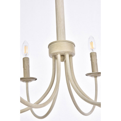 Elegant Brielle 6 Lights Pendant - Weathered Dove, L 26" (LD7040D26WD)