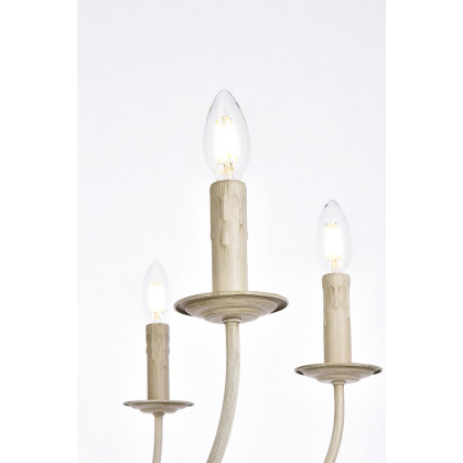 Elegant Brielle 6 Lights Pendant - Weathered Dove, L 26" (LD7040D26WD)