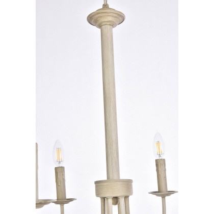 Elegant Brielle 6 Lights Pendant - Weathered Dove, L 26" (LD7040D26WD)
