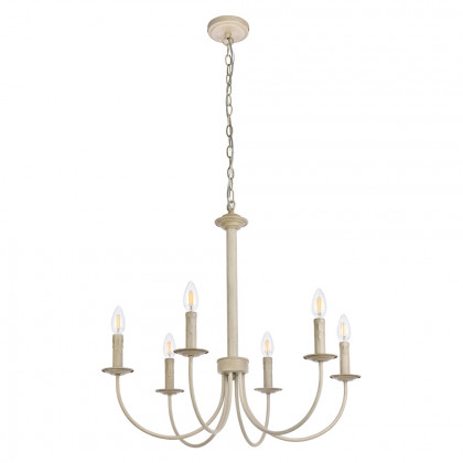 Elegant Brielle 6 Lights Pendant - Weathered Dove, L 26" (LD7040D26WD)