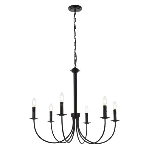 Elegant Brielle 6 Lights Pendant - Black, L 32" (LD7041D32BK)