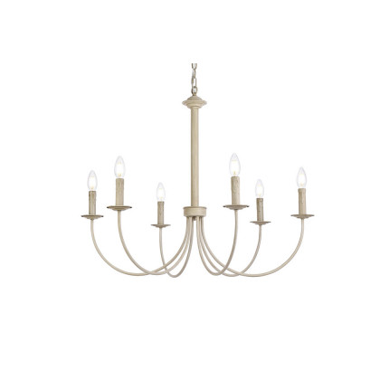 Elegant Brielle 6 Lights Pendant - Weathered Dove, L 32" (LD7041D32WD)