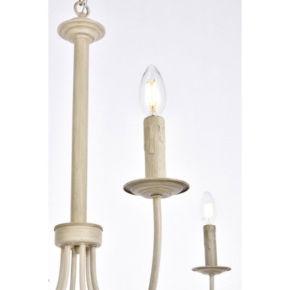 Elegant Brielle 6 Lights Pendant - Weathered Dove, L 32" (LD7041D32WD)