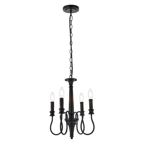 Elegant Flynx 4 Lights Pendant - Black, L 14" (LD7042D14BK)