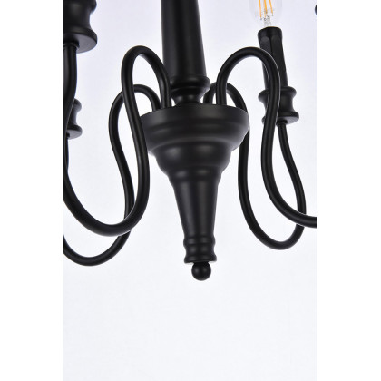 Elegant Flynx 4 Lights Pendant - Black, L 14" (LD7042D14BK)