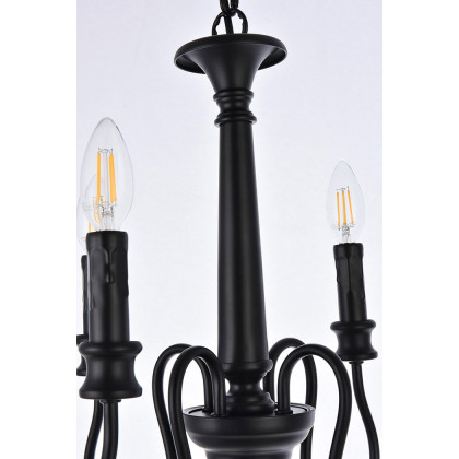 Elegant Flynx 4 Lights Pendant - Black, L 14" (LD7042D14BK)