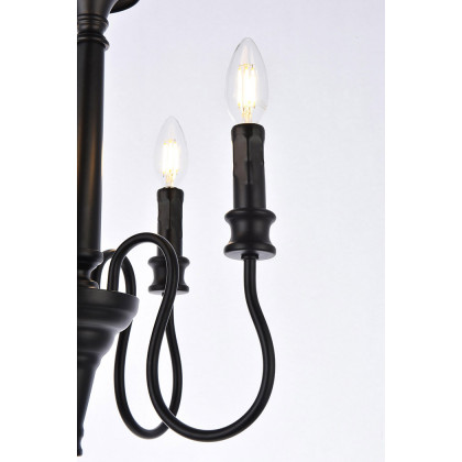 Elegant Flynx 4 Lights Pendant - Black, L 14" (LD7042D14BK)