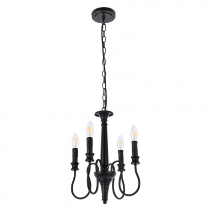 Elegant Flynx 4 Lights Pendant - Black, L 14" (LD7042D14BK)