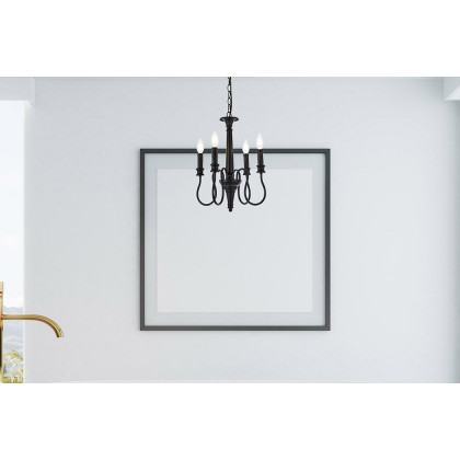 Elegant Flynx 4 Lights Pendant - Black, L 14" (LD7042D14BK)
