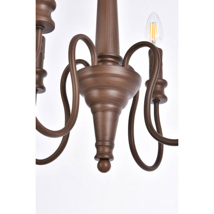 Elegant Flynx 4 Lights Pendant - Weathered Oak, L 14" (LD7042D14WOK)