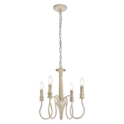 Elegant Flynx 4 Lights Pendant - Weathered Dove, L 17" (LD7043D17WD)