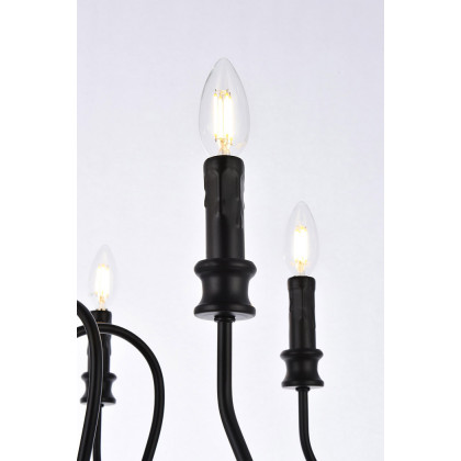 Elegant Flynx 4 Lights Pendant - Black, L 26" (LD7044D26BK)