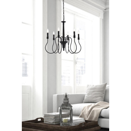 Elegant Flynx 4 Lights Pendant - Black, L 26" (LD7044D26BK)
