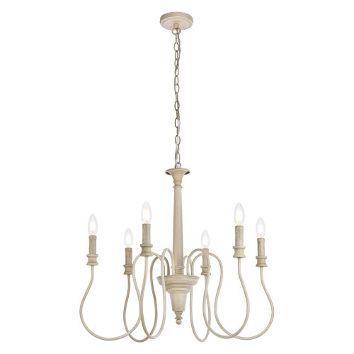 Elegant Flynx 4 Lights Pendant - Weathered Dove, L 26" (LD7044D26WD)