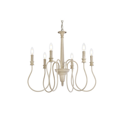 Elegant Flynx 4 Lights Pendant - Weathered Dove, L 26" (LD7044D26WD)