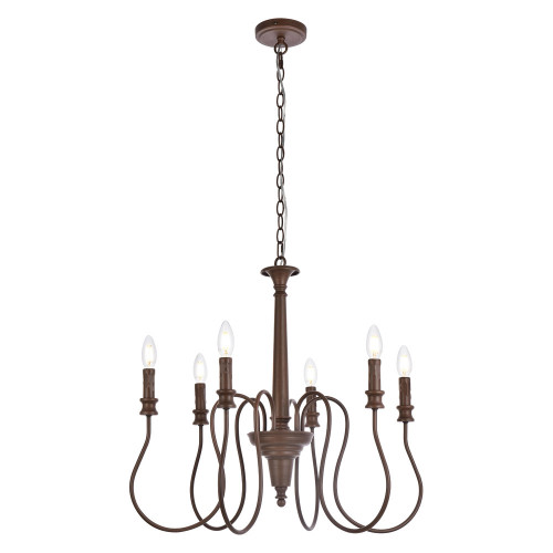 Elegant Flynx 4 Lights Pendant - Weathered Oak, L 26" (LD7044D26WOK)