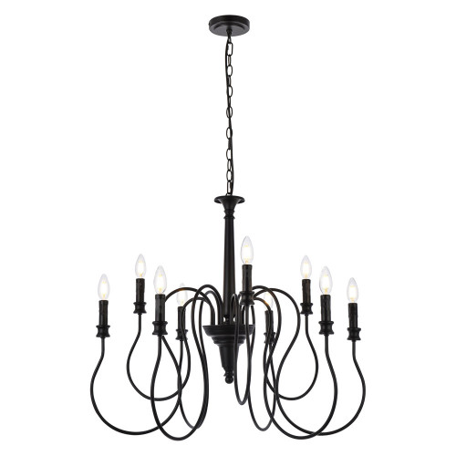 Elegant Flynx 4 Lights Pendant - Black, L 30" (LD7045D30BK)