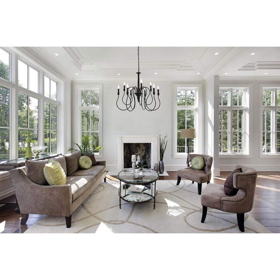 Elegant Flynx 4 Lights Pendant - Black, L 30" (LD7045D30BK)