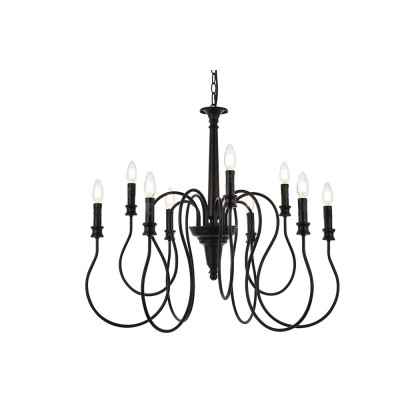 Elegant Flynx 4 Lights Pendant - Black, L 30" (LD7045D30BK)
