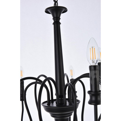 Elegant Flynx 4 Lights Pendant - Black, L 30" (LD7045D30BK)
