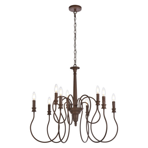 Elegant Flynx 4 Lights Pendant - Weathered Oak, L 30" (LD7045D30WOK)