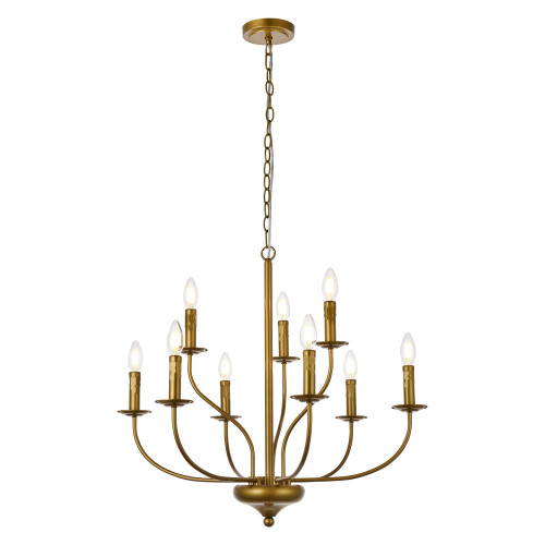 Elegant Westley 6 Lights Pendant - Brass, L 28" (LD7047D28BR)