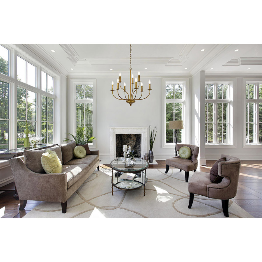 Elegant Westley 6 Lights Pendant - Brass, L 28" (LD7047D28BR)
