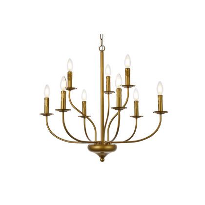 Elegant Westley 6 Lights Pendant - Brass, L 28" (LD7047D28BR)