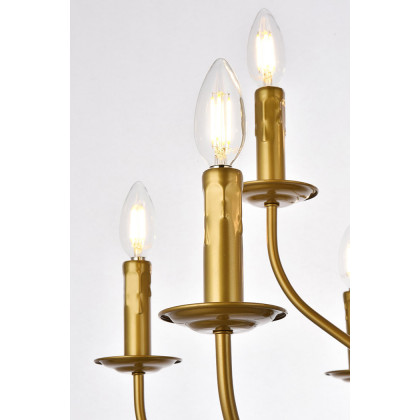 Elegant Westley 6 Lights Pendant - Brass, L 28" (LD7047D28BR)
