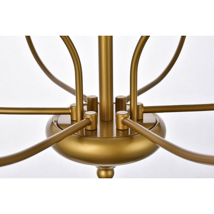 Elegant Westley 6 Lights Pendant - Brass, L 28" (LD7047D28BR)
