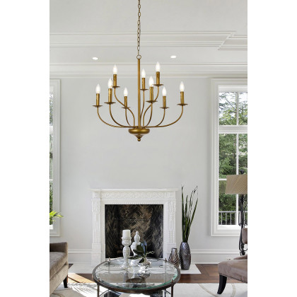 Elegant Westley 6 Lights Pendant - Brass, L 28" (LD7047D28BR)