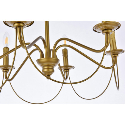 Elegant Westley 6 Lights Pendant - Brass (LD7048D24BR)