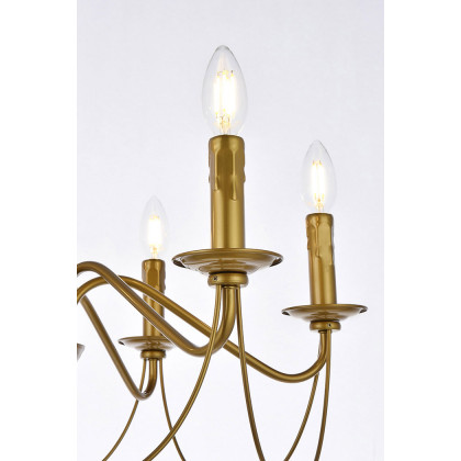 Elegant Westley 6 Lights Pendant - Brass (LD7048D24BR)