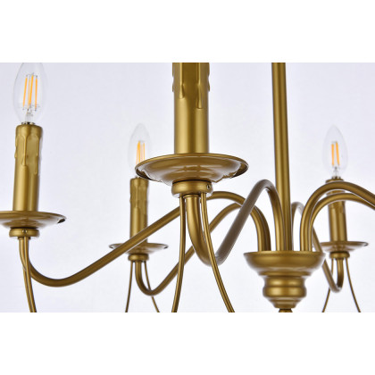 Elegant Westley 6 Lights Pendant - Brass (LD7048D24BR)
