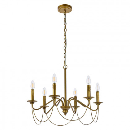Elegant Westley 6 Lights Pendant - Brass (LD7048D24BR)