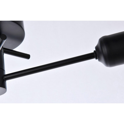 Elegant Xavier 3 Lights Flush Mount - Black (LD7049F18BK)