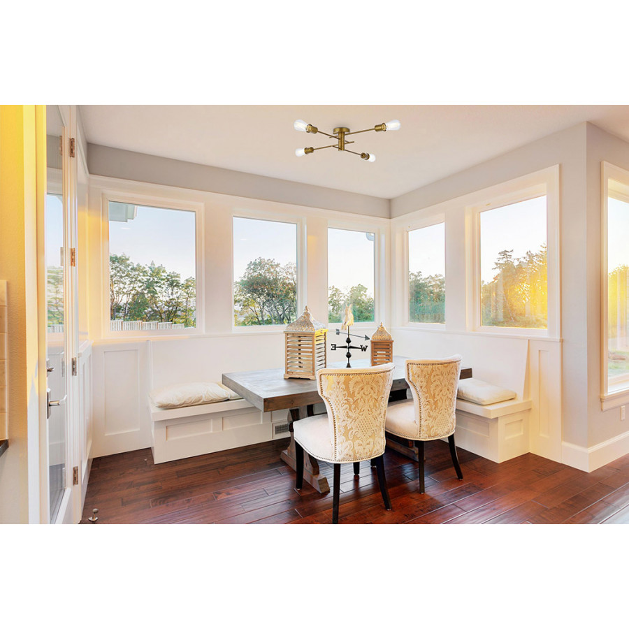Elegant Xavier 4 Lights Flush Mount - Brass (LD7050F26BR)