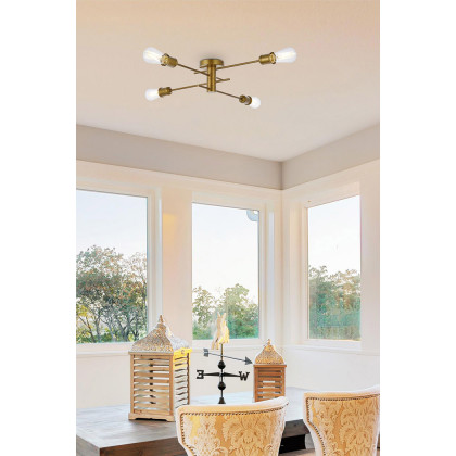 Elegant Xavier 4 Lights Flush Mount - Brass (LD7050F26BR)