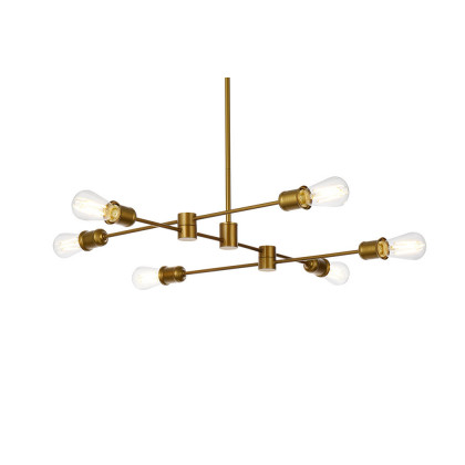 Elegant Xavier 6 Lights Pendant - Brass, L 31" (LD7051D31BR)