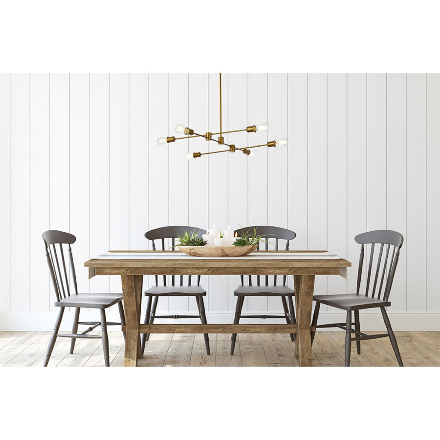Elegant Xavier 6 Lights Pendant - Brass, L 35" (LD7052D35BR)