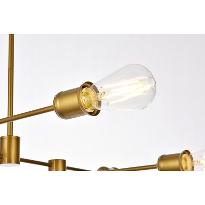 Elegant Xavier 6 Lights Pendant - Brass, L 35" (LD7052D35BR)