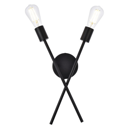 Elegant Armin 2 Lights Wall Sconce - Black (LD7053W7BK)