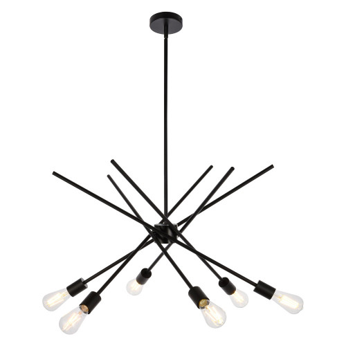 Elegant Armin 6 Lights Pendant - Black (LD7054D32BK)