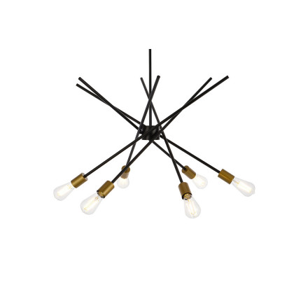 Elegant Armin 6 Lights Pendant - Brass/Black (LD7054D32BRB)