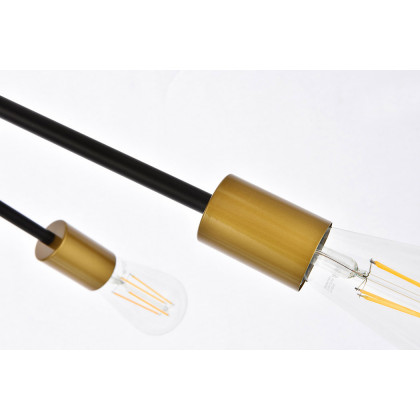 Elegant Armin 6 Lights Pendant - Brass/Black (LD7054D32BRB)