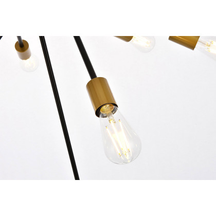 Elegant Armin 6 Lights Pendant - Brass/Black (LD7054D32BRB)