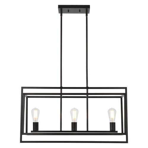 Elegant Voir 3 Lights Pendant - Black (LD7056D32BK)