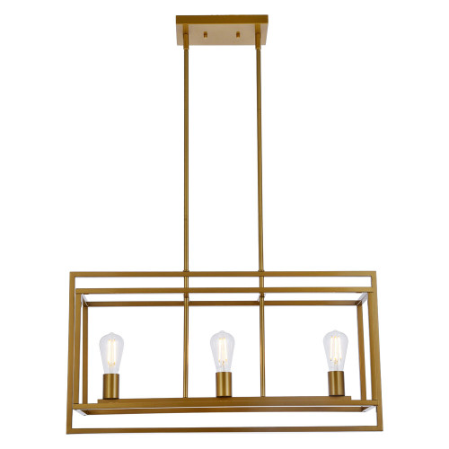 Elegant Voir 3 Lights Pendant - Brass (LD7056D32BR)