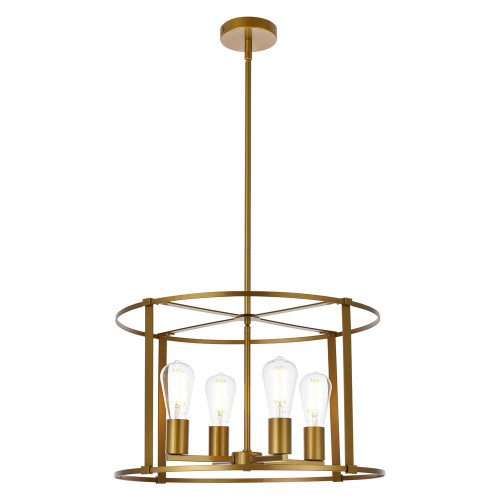 Elegant Agnys 4 Lights Pendant - Brass, L 20" (LD7057D20BR)