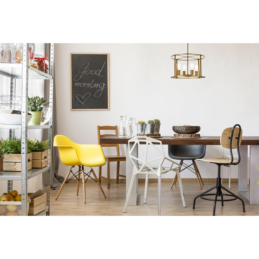 Elegant Agnys 4 Lights Pendant - Brass, L 20" (LD7057D20BR)